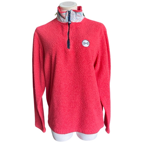 Fraternity Collection 1/4 zip fleece in corral/light red - Medium - Picture 6 of 7